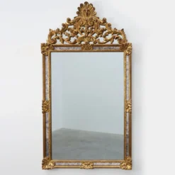 Miroir en bois doré de style rococo par Deknudt, Belgique, 20e siècle