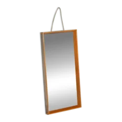Miroir en bois Japandi scandinave des années 70, miroir minimaliste.
