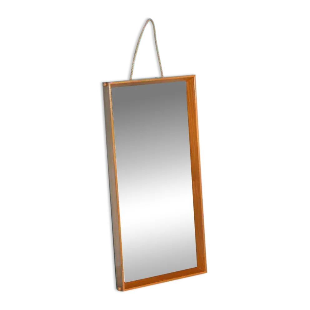 Miroir en bois Japandi scandinave des années 70, miroir minimaliste.