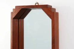 Miroir en bois octogonal géométrique Art Déco, Italie vers 1925