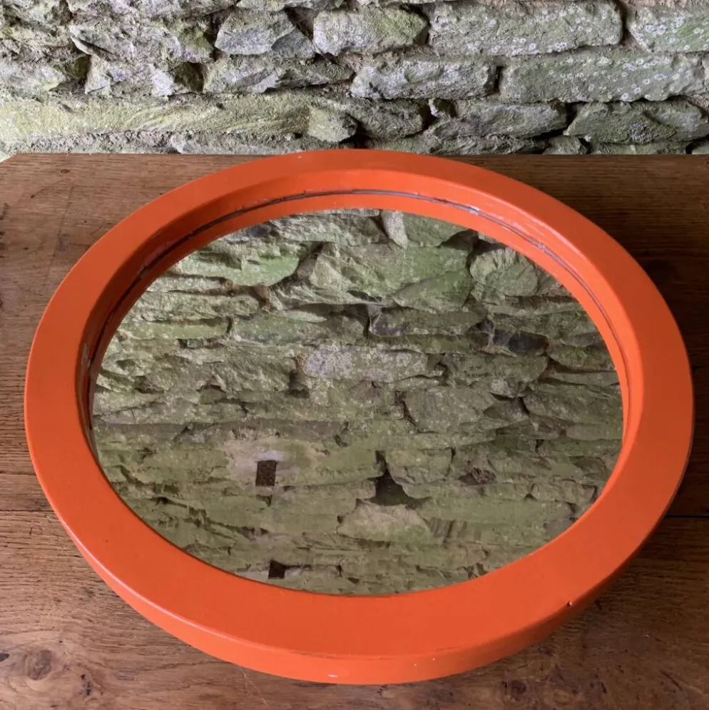 Miroir en bois orange