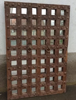 Miroir en bois original avec croisillons