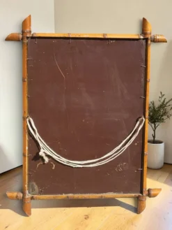 Miroir en bois tourné façon bambou 58*73 cm