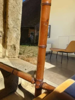Miroir en bois tourné façon bambou 58*73 cm