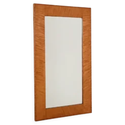 Miroir en bouleau frisé scandinave, années 1950