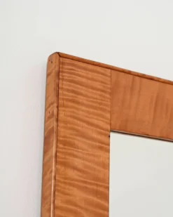 Miroir en bouleau frisé scandinave, années 1950