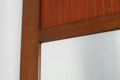 Miroir en chêne Art Déco français avec panneau cannelé, vers 1930