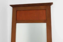 Miroir en chêne Art Déco français avec panneau cannelé, vers 1930