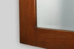 Miroir en chêne Art Déco français avec panneau cannelé, vers 1930