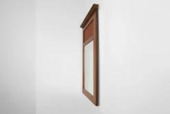 Miroir en chêne Art Déco français avec panneau cannelé, vers 1930