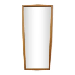 Miroir en chêne des années 60, 84 x 38.5 cm.