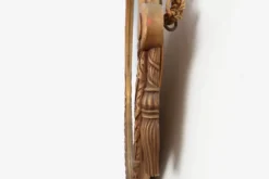 Miroir en chêne doré ovale français sculpté art déco, vers 1925