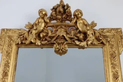 Miroir en chêne doré richement sculpté de style rococo français, 19e siècle