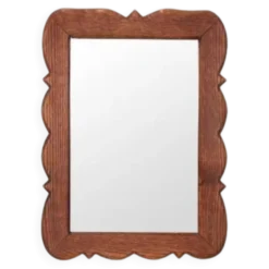 Miroir en chêne massif avec bord festonné