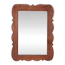 Miroir en chêne massif avec bord festonné