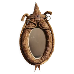 Miroir en corde par Audoux-Minnet 1950