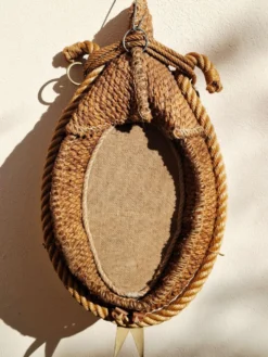 Miroir en corde par Audoux-Minnet 1950