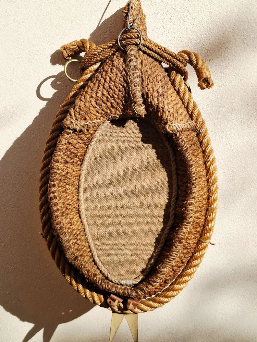 Miroir en corde par Audoux-Minnet 1950