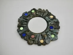Miroir en céramique de Jacky Coville, années 70