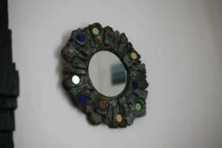 Miroir en céramique de Jacky Coville, années 70
