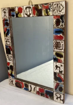 Miroir en céramique des années 60