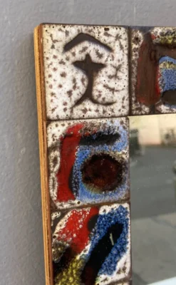Miroir en céramique des années 60
