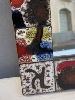 Miroir en céramique des années 60