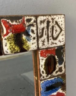 Miroir en céramique des années 60