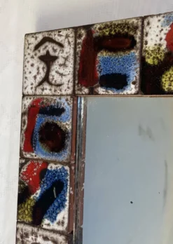 Miroir en céramique des années 60
