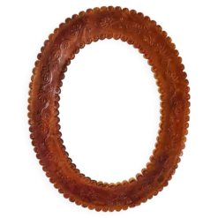 Miroir en cuir repoussé, Sri Lanka, 1960s