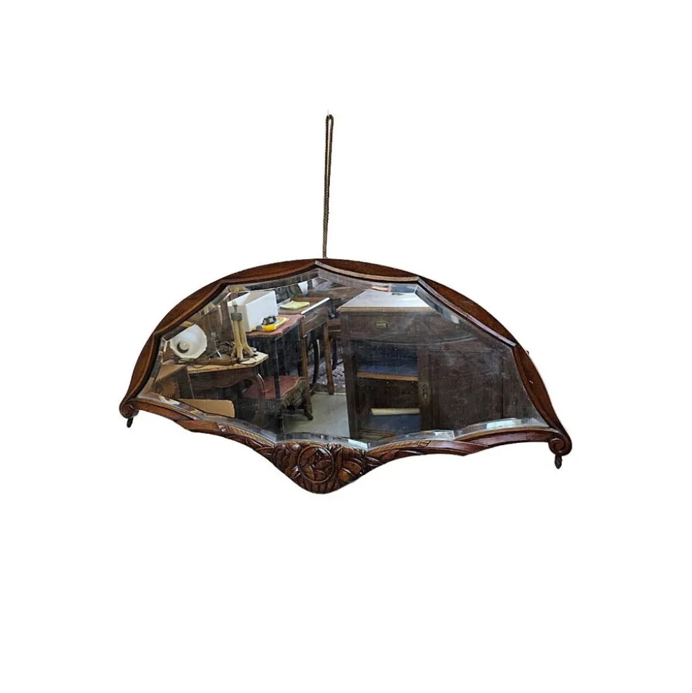Miroir en forme d'éventail Art Déco français, années 1920