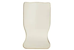 Miroir en laiton doré dans le style de Gio Ponti et des années 1980.