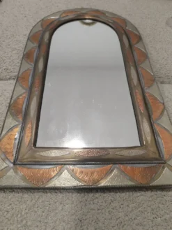 Miroir en laiton et cuivre