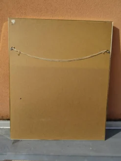 Miroir en laiton et plexiglas, années 80
