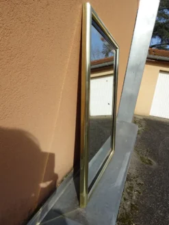 Miroir en laiton et plexiglas, années 80