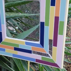 Miroir en marquèterie carrelage - 32x33cm