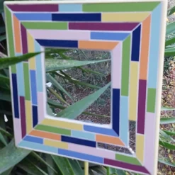 Miroir en marquèterie carrelage - 32x33cm