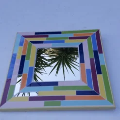 Miroir en marquèterie carrelage - 32x33cm