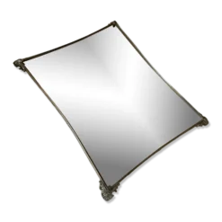 Miroir en metal argenté bord incurvé