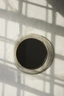 Miroir en métal blanc et laiton du milieu du siècle de Vereinigte Münchner Werkstätten, années 1950