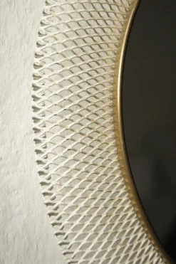 Miroir en métal blanc et laiton du milieu du siècle de Vereinigte Münchner Werkstätten, années 1950