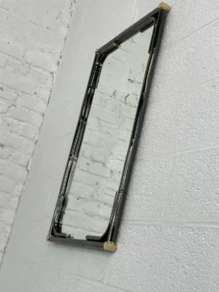 Miroir en métal noir et laiton finission canon de fusil