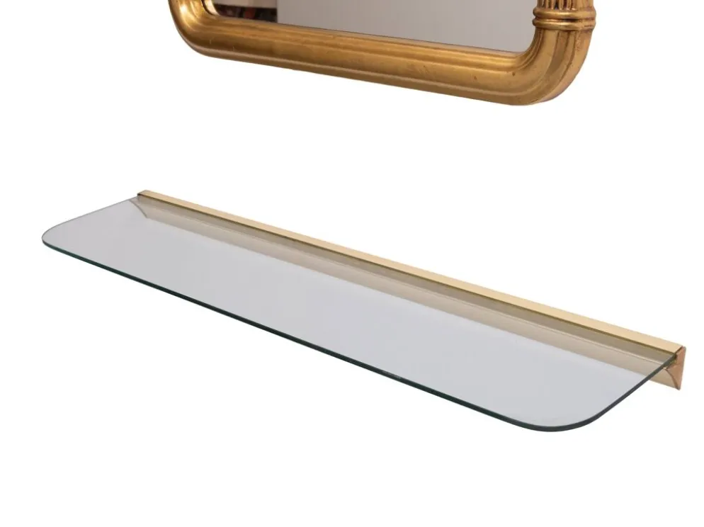 Miroir en or et console Hollywood Regency années 1970 Belgique