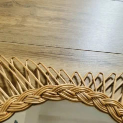 Miroir en osier vintage