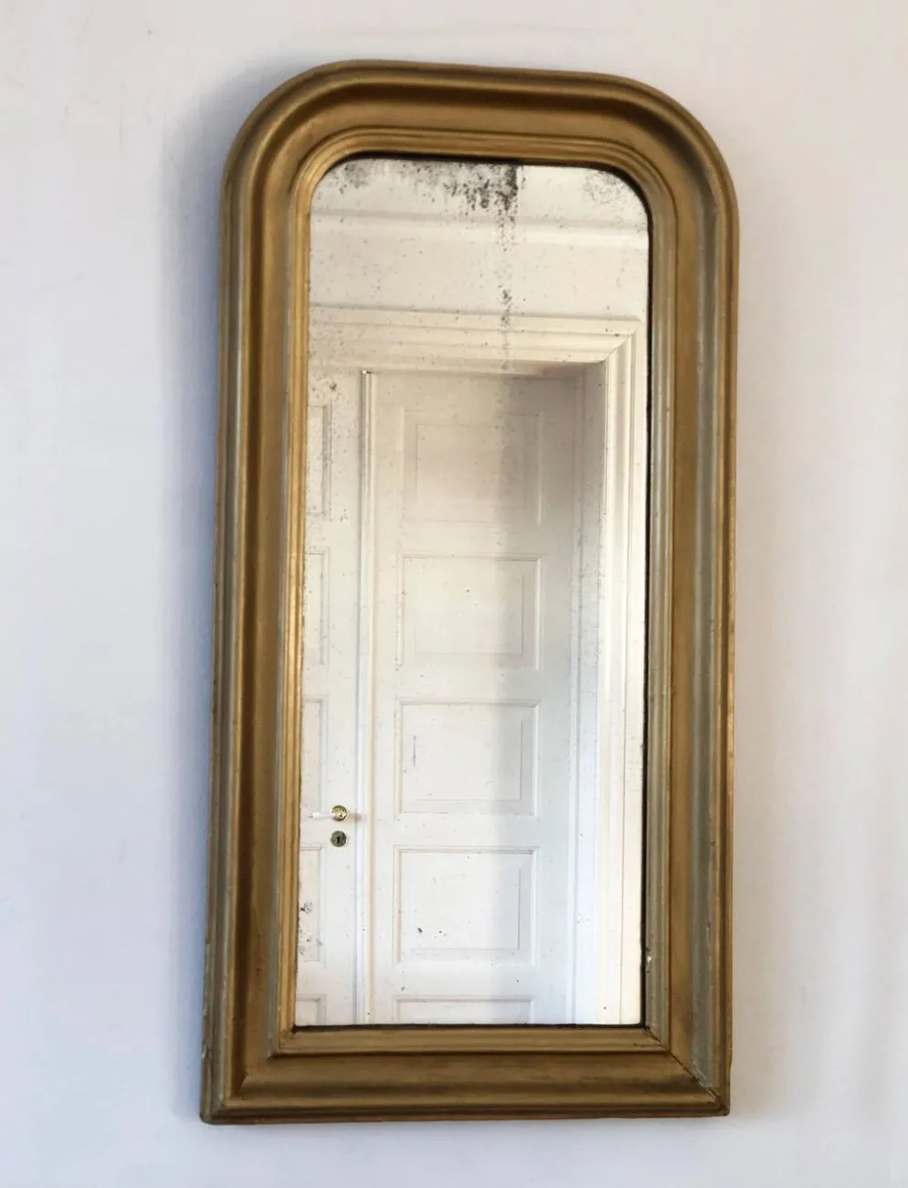 Miroir en pied antique français Louis Philippe – doré, fin du 19e siècle