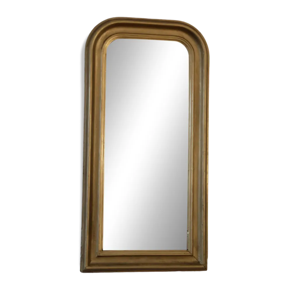 Miroir en pied antique français Louis Philippe – doré, fin du 19e siècle