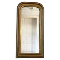 Miroir en pied antique français Louis Philippe – doré, fin du 19e siècle