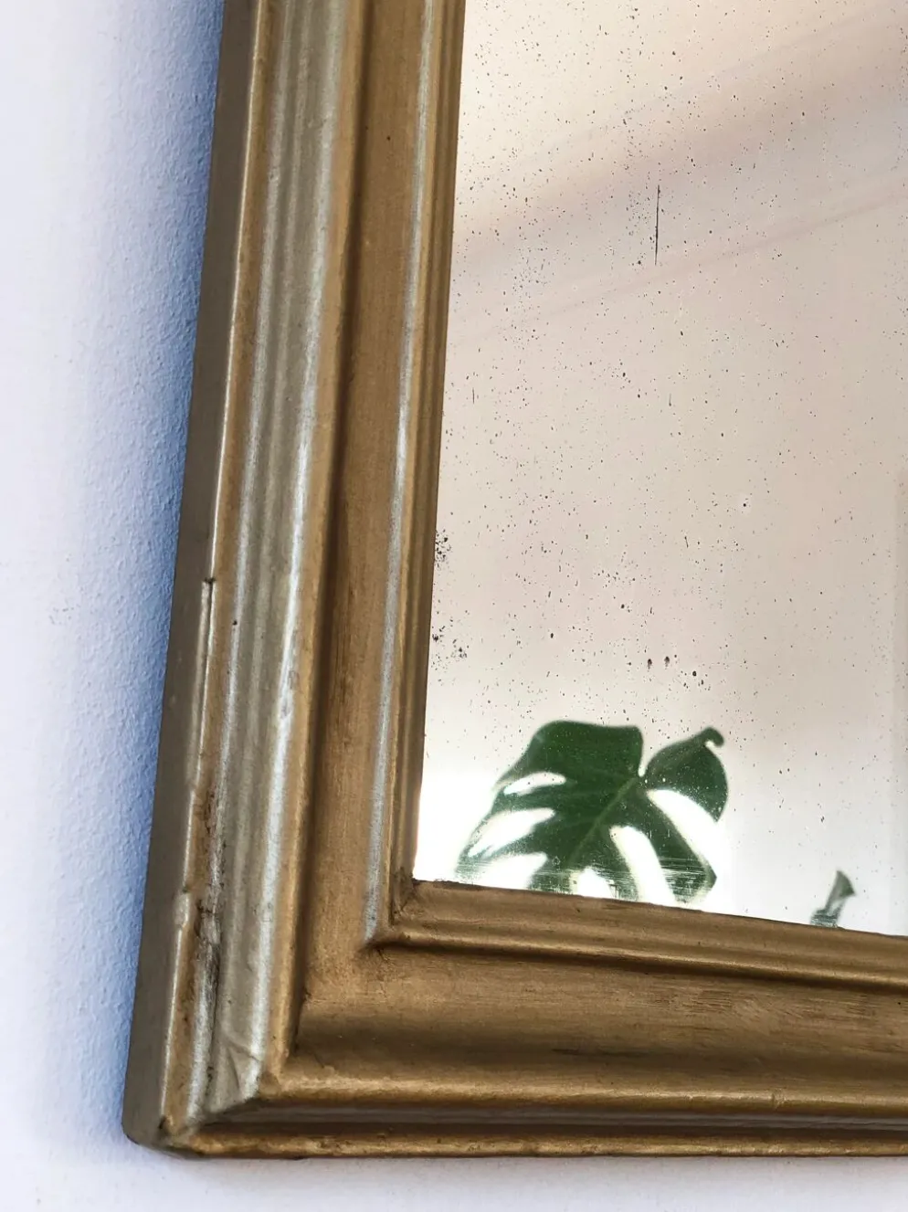 Miroir en pied antique français Louis Philippe – doré, fin du 19e siècle