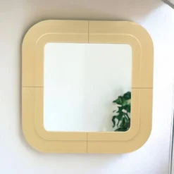Miroir en plastique beige par Kartell, design Anna Castelli, Italie, années 1960