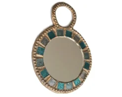 Miroir en plomb et en verre bleu de Irena Jaworska, années 60